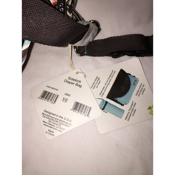 Kalencom New Orleans Diaper Bag Chevron Print & Faux Leather Flap Messenger - Picture 8 of 8